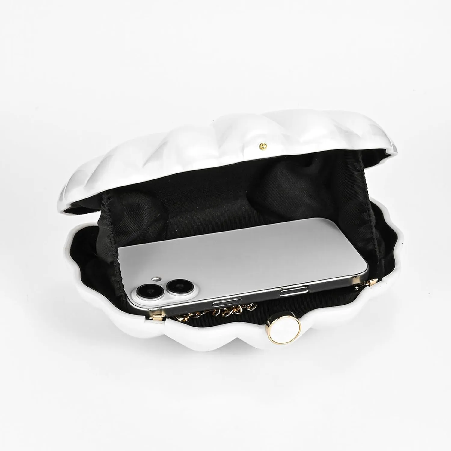 Shell Evening Clutch Purse For Women,Trendy Pearl Acrylic Handbags Shoulder Bag Crossbody Purse Party Seashell Luxury