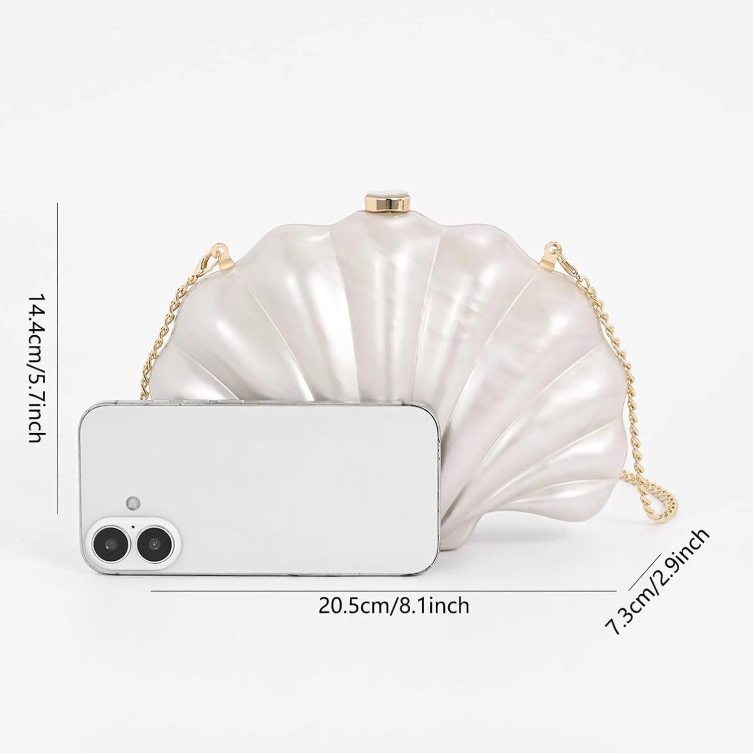 Shell Evening Clutch Purse For Women,Trendy Pearl Acrylic Handbags Shoulder Bag Crossbody Purse Party Seashell Luxury