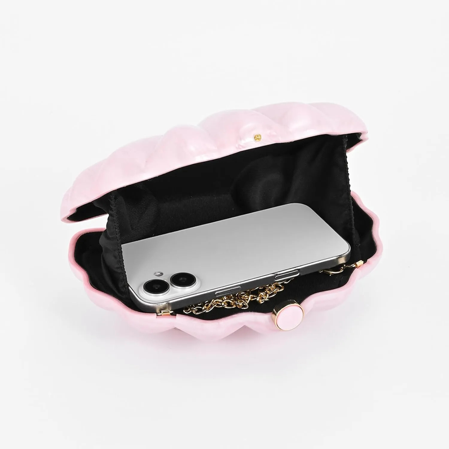 Shell Evening Clutch Purse For Women,Trendy Pearl Acrylic Handbags Shoulder Bag Crossbody Purse Party Seashell Luxury