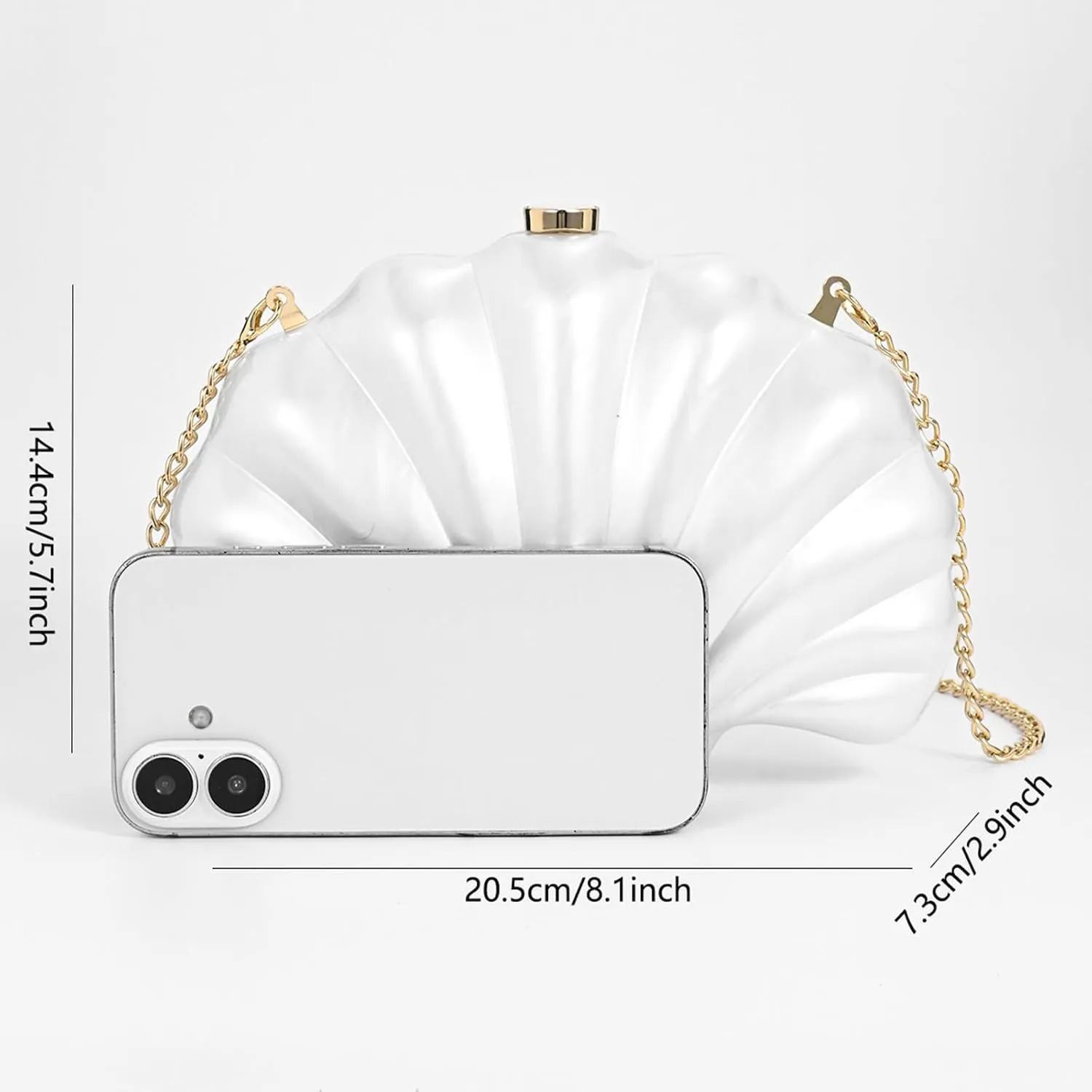 Shell Evening Clutch Purse For Women,Trendy Pearl Acrylic Handbags Shoulder Bag Crossbody Purse Party Seashell Luxury