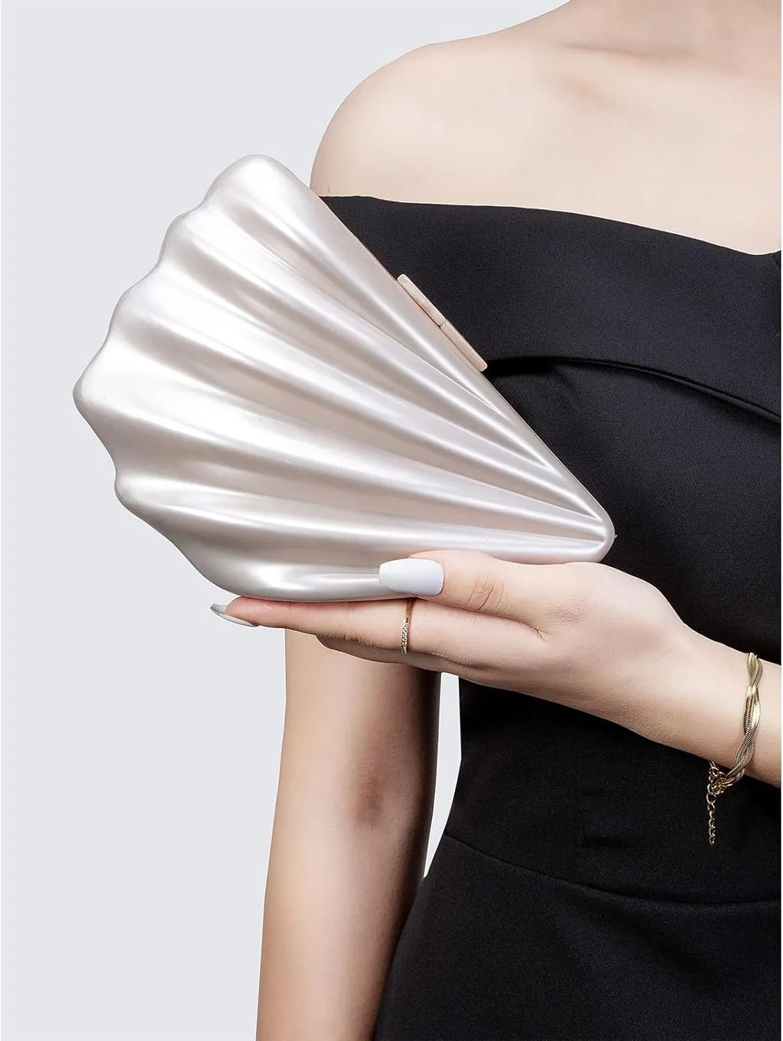 Shell Evening Clutch Purse, Small Purses For Women Pearl Acrylic Shoulder Handbags Cross Body Party Prom Seashell Bag
