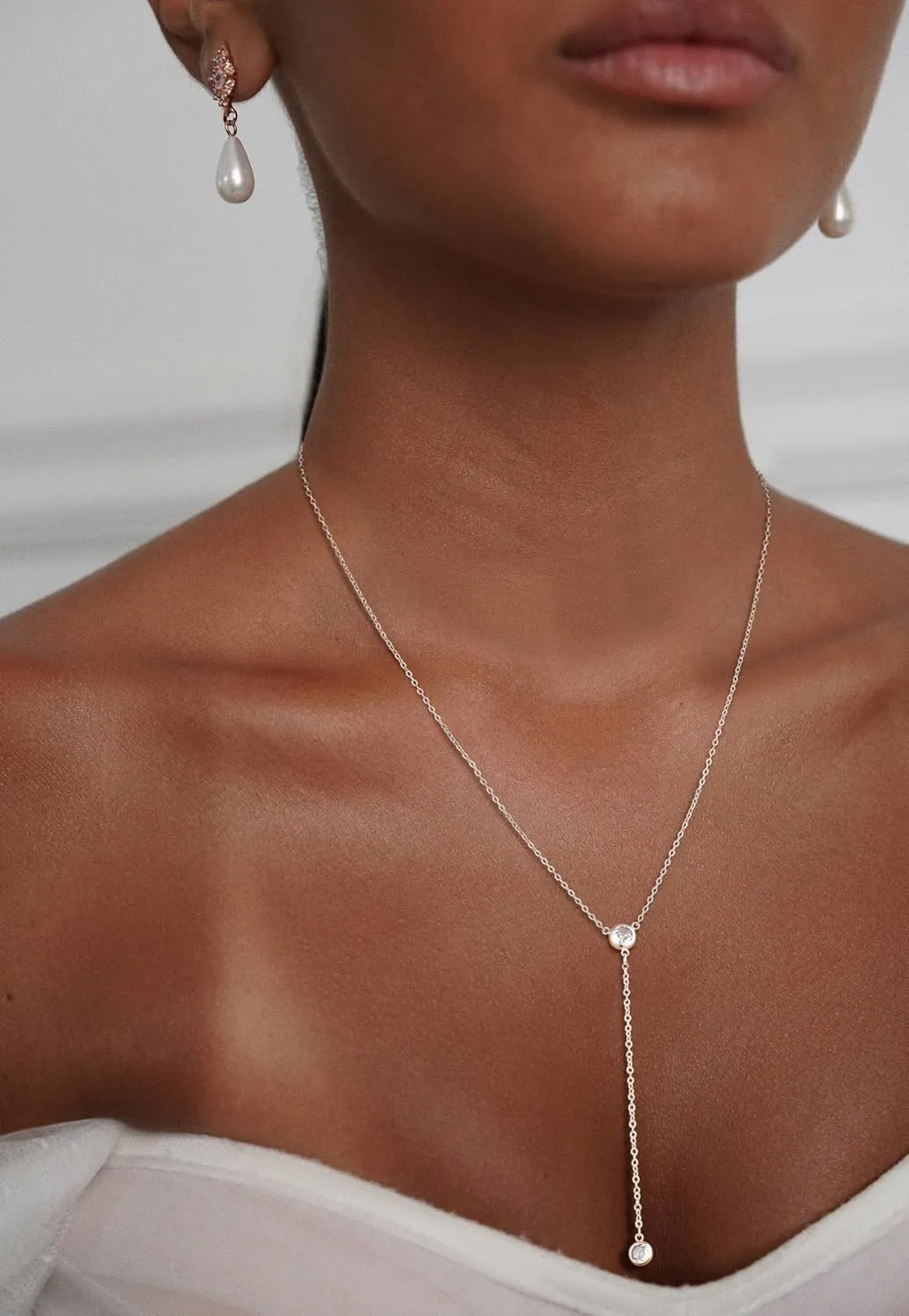 Silver Pearl Necklaces for Women Sterling Silver Plated Dainty Pearl Choker Jewelry Gifts for Women