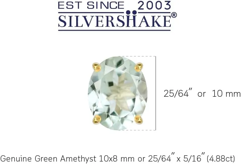 Silvershake 10X8mm Oval Shape Birthstone Gemstones White Gold Plated or Yellow Gold Plated 925 Sterling Silver Classic Stud Post Earrings Jewelry for Women