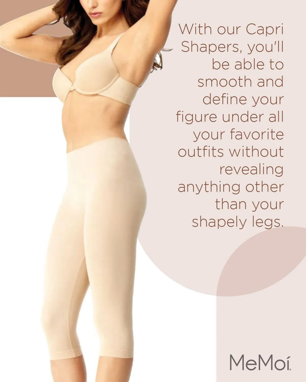 SlimMe Shapewear Leggings, High Waisted Tummy Control Capri Shapewear, Comfortable Knee Length Body Shaper - S to Q2