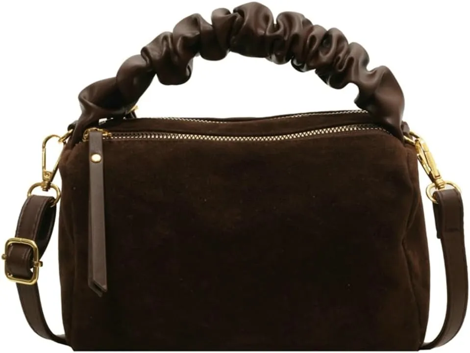 Small Suede Purses for Women Trendy Shoulder Crossbody Bag Vegan Leather Totes Handbag Fall Suede Pillow Satchel