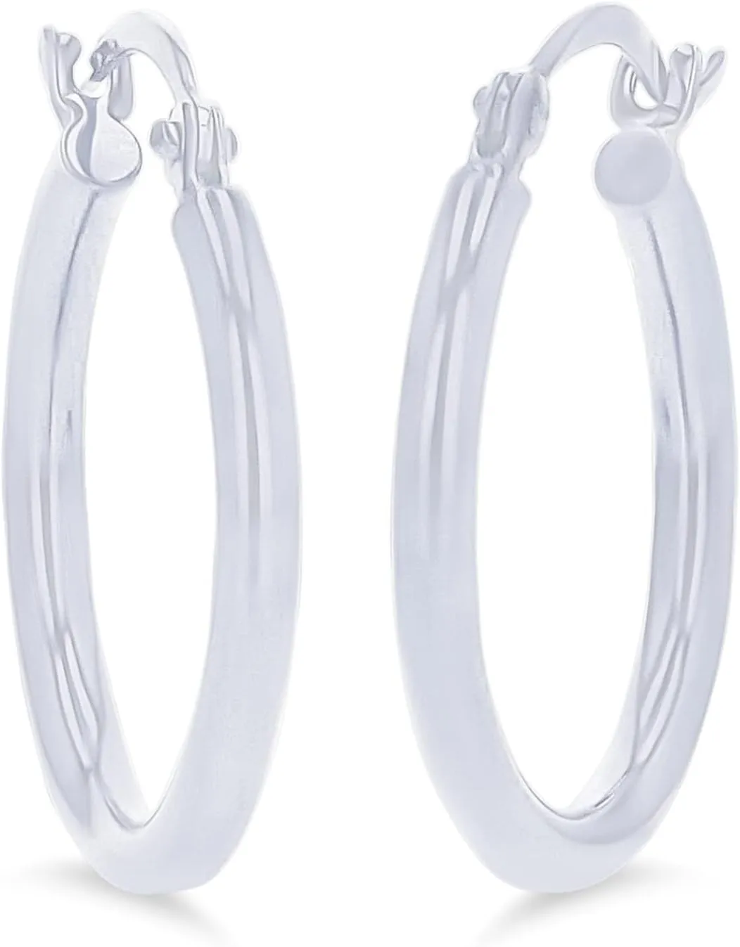 Solid 14k Yellow Gold Solid 2mm Tube Classic Polished Hoop Earrings, 15mm-90mm