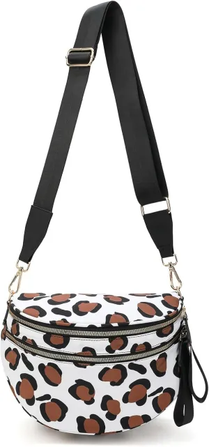 Spacious Checkered Crossbody Bum BagNylon Crossbody Bag with Adjustable Strap for WomenCheckered Purse, Fanny Pack