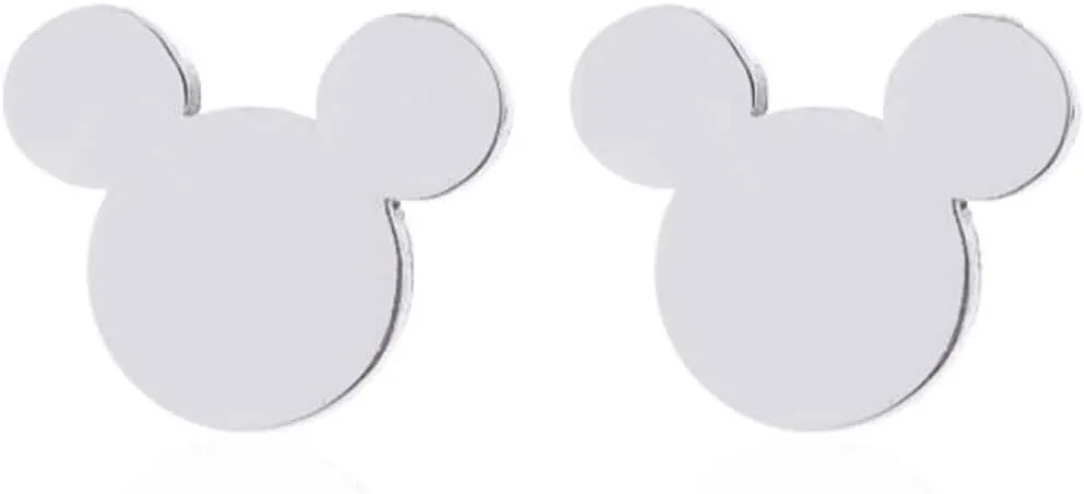 Stainless Steel Cute Mouse Shape Classic Plain Holiday Wedding Stud Earrings