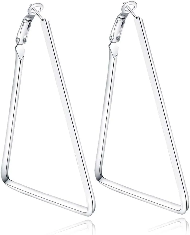 Stainless Steel Simple Geometric Big Hoop Earring For Women Girls
