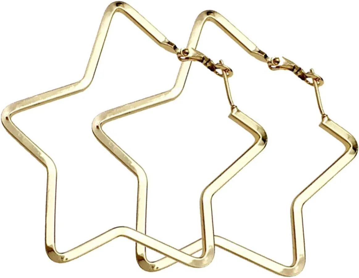 Stainless Steel Simple Geometric Big Hoop Earring For Women Girls