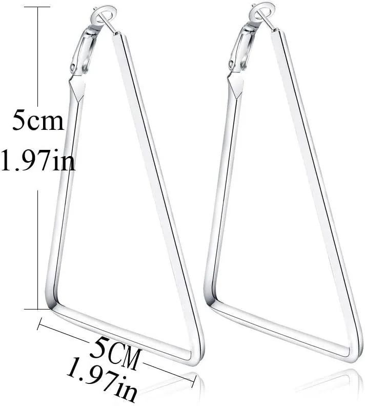 Stainless Steel Simple Geometric Big Hoop Earring For Women Girls