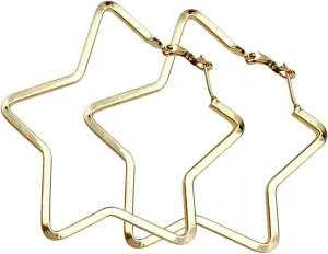 Stainless Steel Simple Geometric Big Hoop Earring For Women Girls
