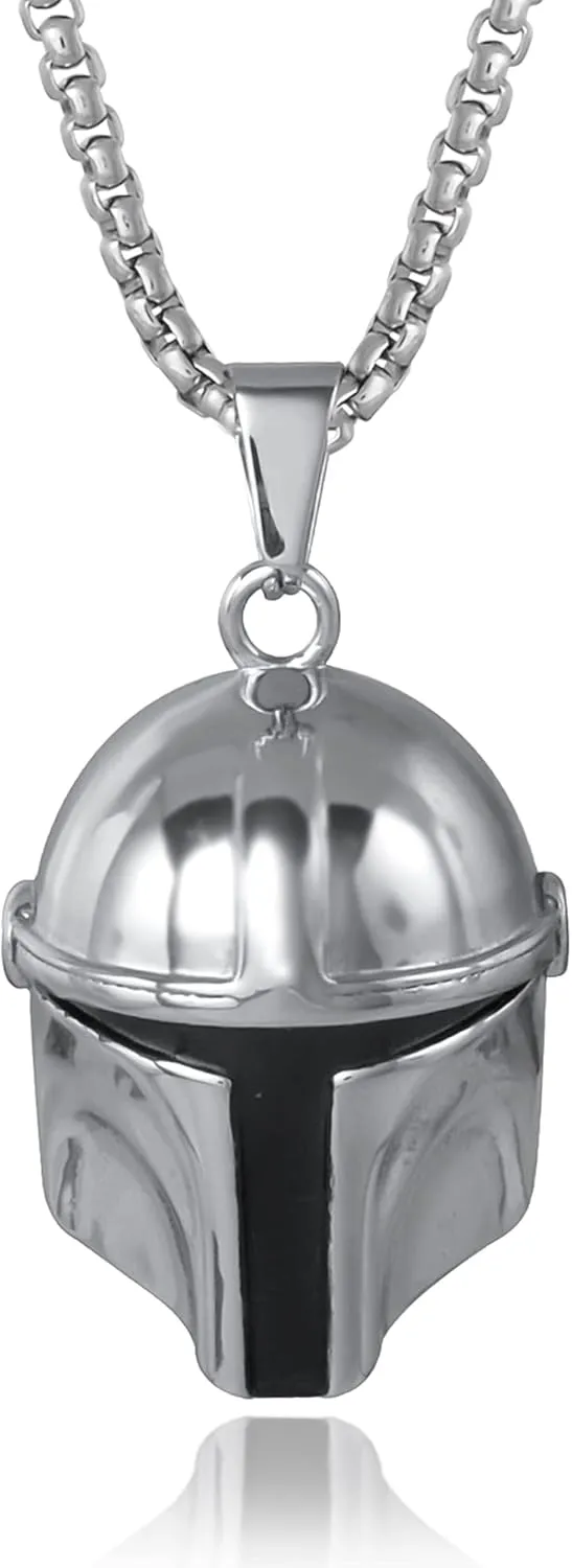 Star Wars Stainless Steel Necklaces for Men, Character Pendant Designs, 22" Box Chain