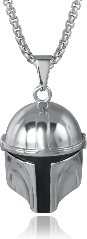 Star Wars Stainless Steel Necklaces for Men, Character Pendant Designs, 22" Box Chain