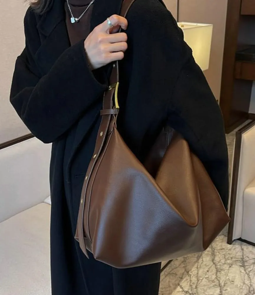 Stylish Shoulder Bag Handbag Underarm Glossy Purse Top Handle Satchels PU Leather Small Totes Women Ladies