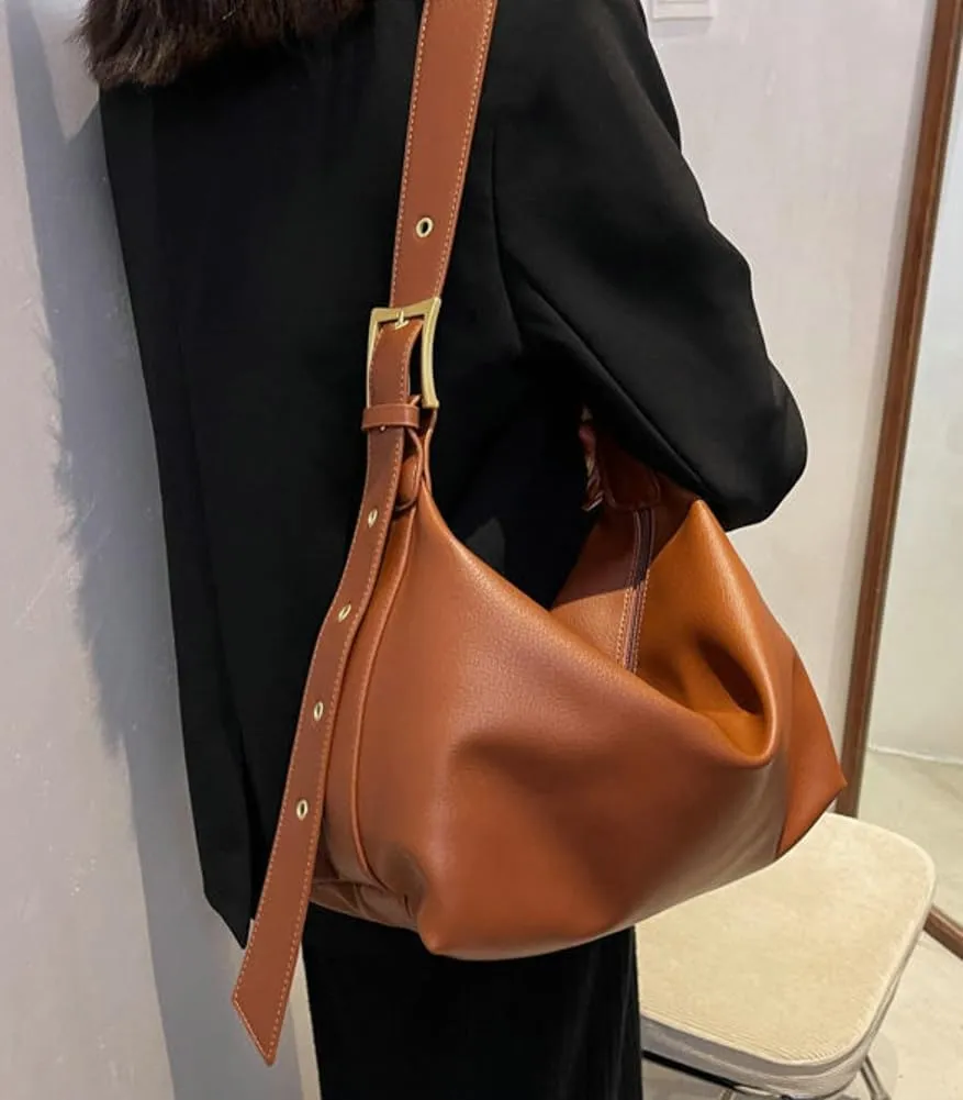 Stylish Shoulder Bag Handbag Underarm Glossy Purse Top Handle Satchels PU Leather Small Totes Women Ladies
