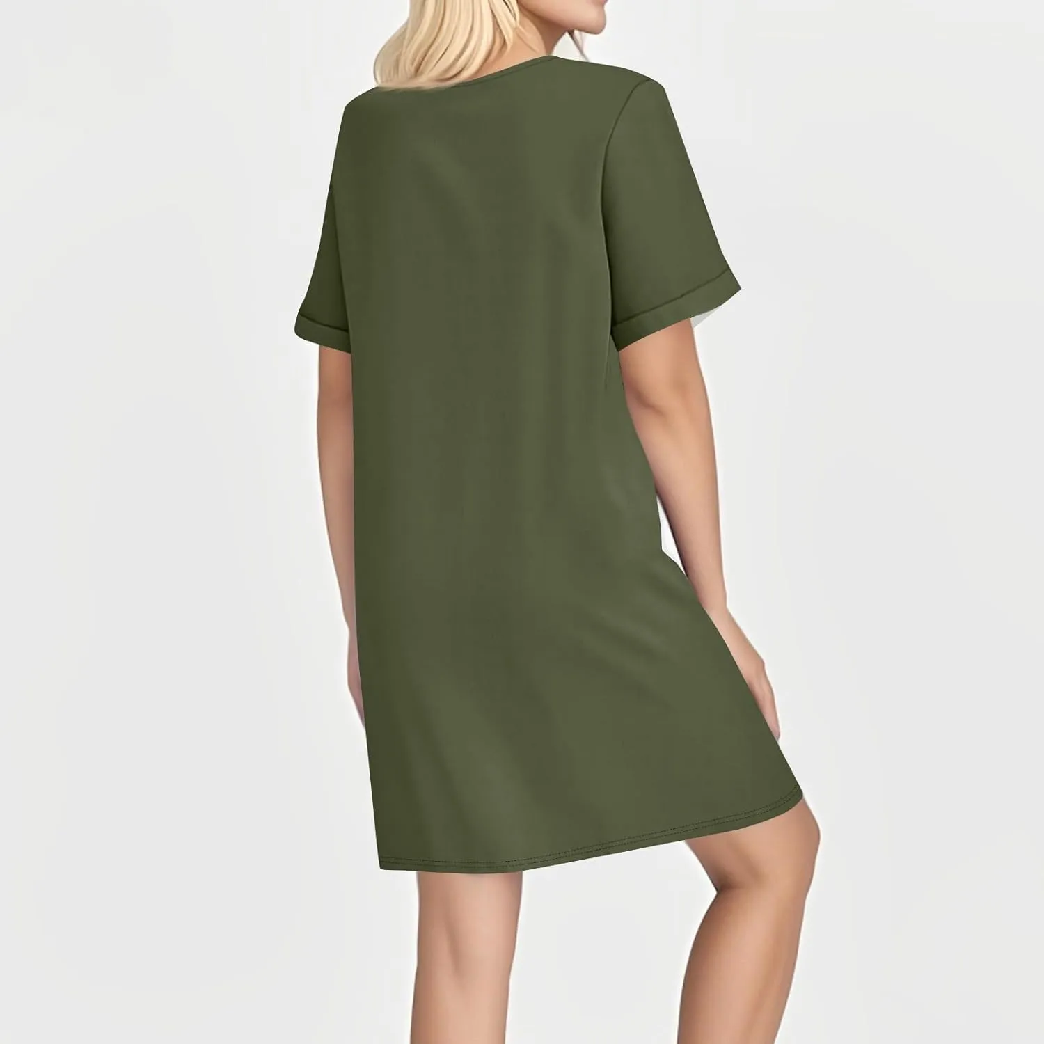 Summer Dresses for Women 2025 Short Sleeve V-Neck Buttons Boho Flattering Comfortable Vacation Plus Size Sundresses