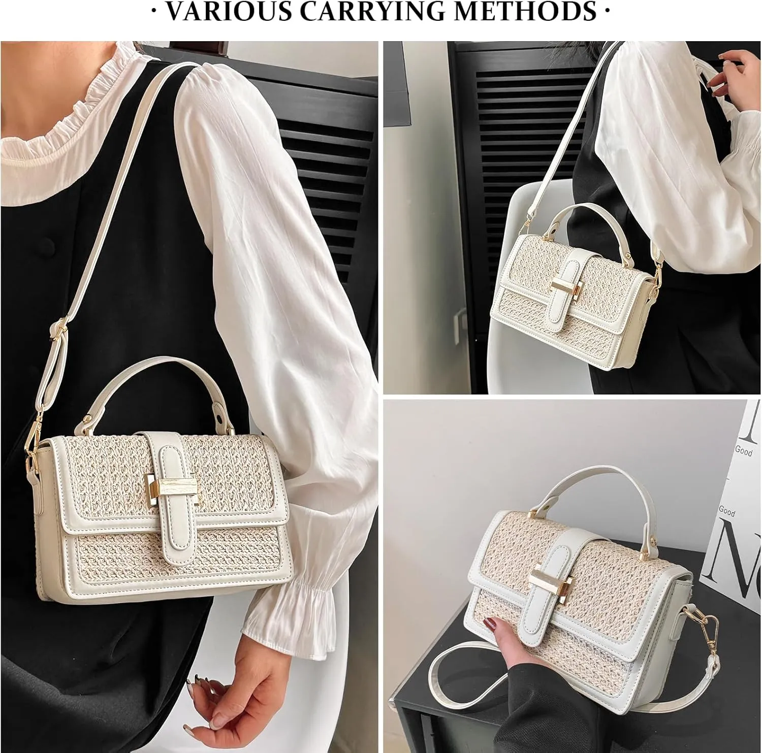 Summer Trendy Straw Purses Woven Straw Crossbody Handbags for Women Vacation