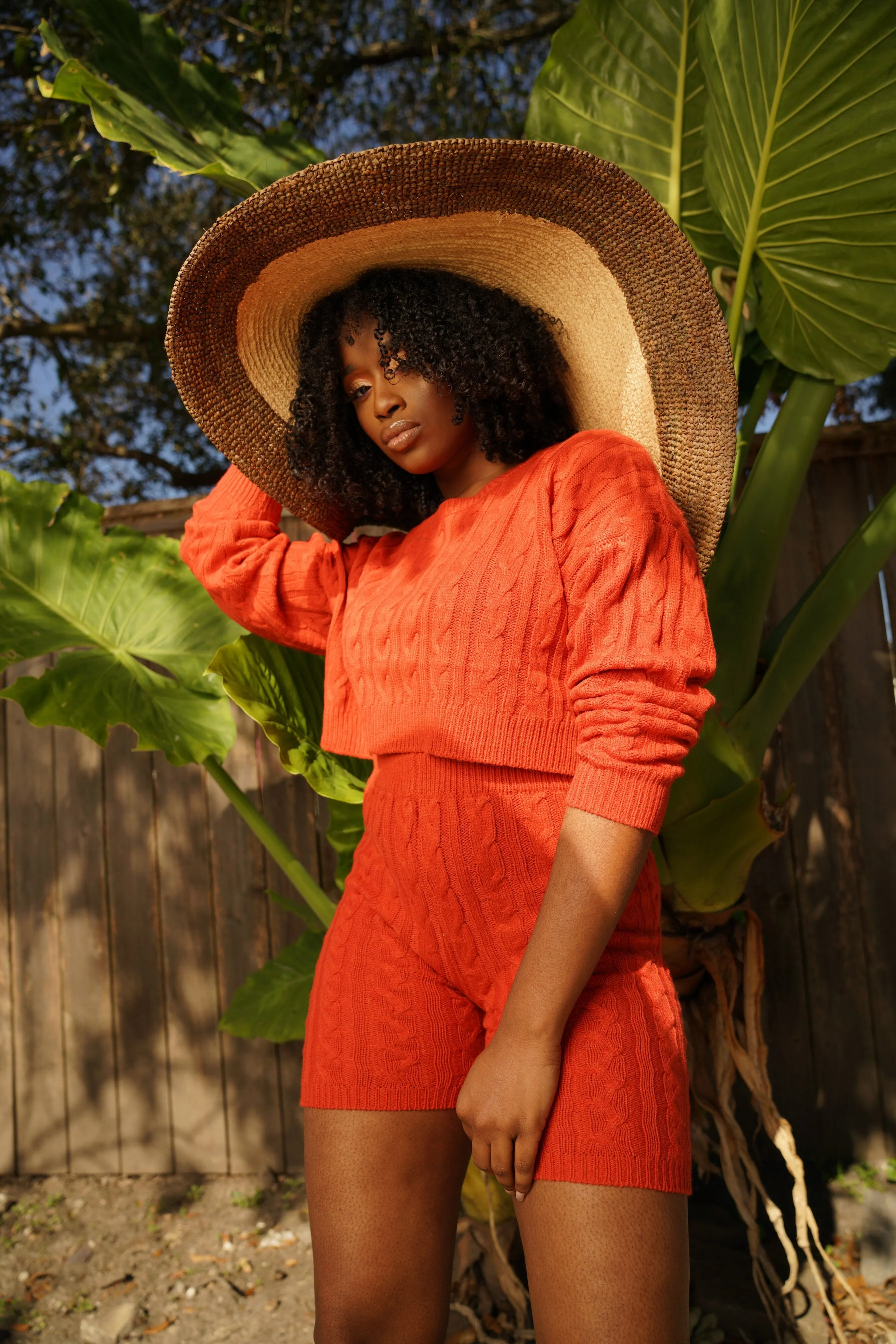 Sweetie Cable Knit Sweater Set Rust