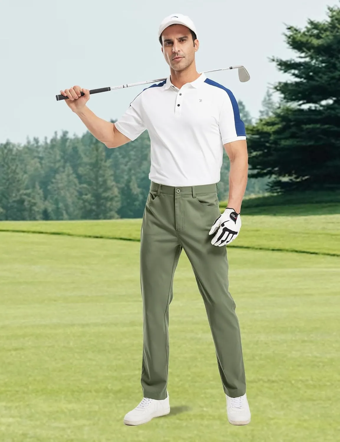 TBMPOY Men's Golf Pants Classic Fit Dress Work Pants Lightweight Comfortable Business Casual Pants with 5 Pockets