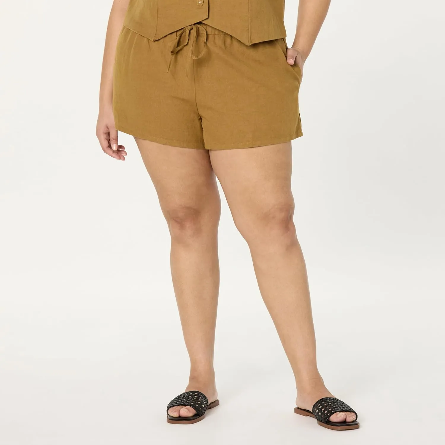The Drop Women's Emilie Relaxed Pull-on Linen Shorts