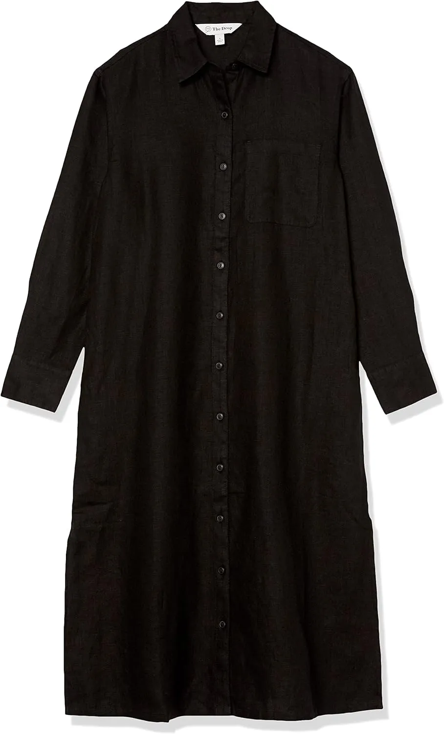 The Drop Women's Fiona Relaxed Linen Midi Shirt Dress