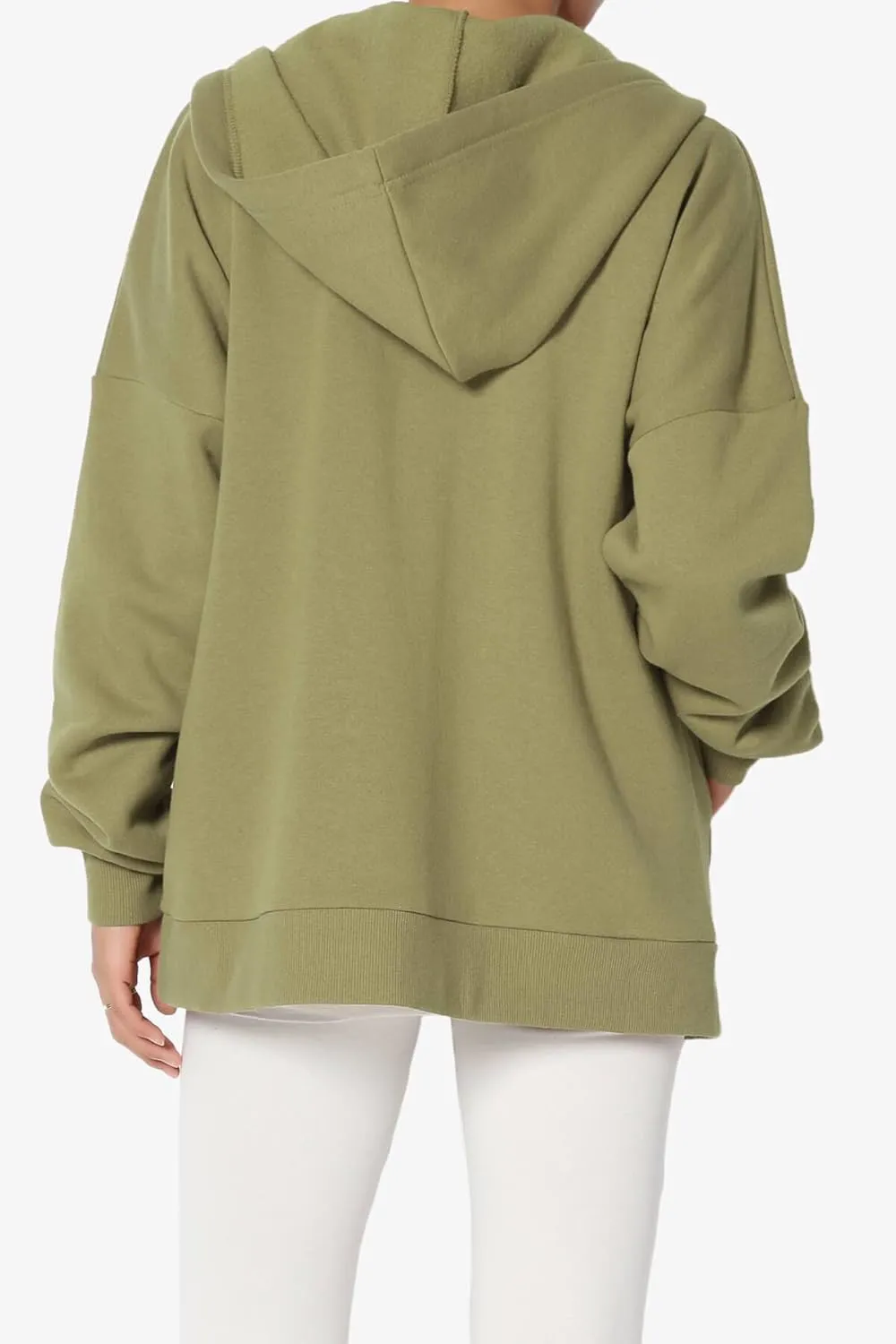 TheMogan Women's Essential Cotton Fleece Full Zip Hoodie Sweatshirt Relaxed Hooded Jacket