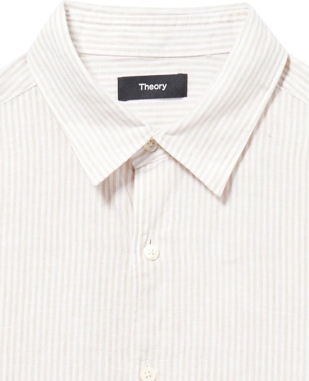 Theory Men's Irving Short Sleeve Oe in Relaxed Linen