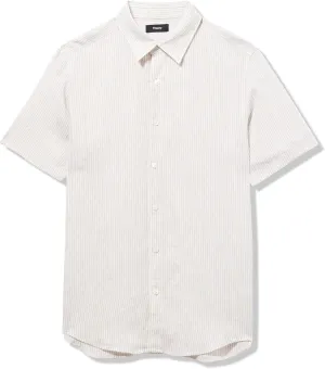 Theory Men's Irving Short Sleeve Oe in Relaxed Linen