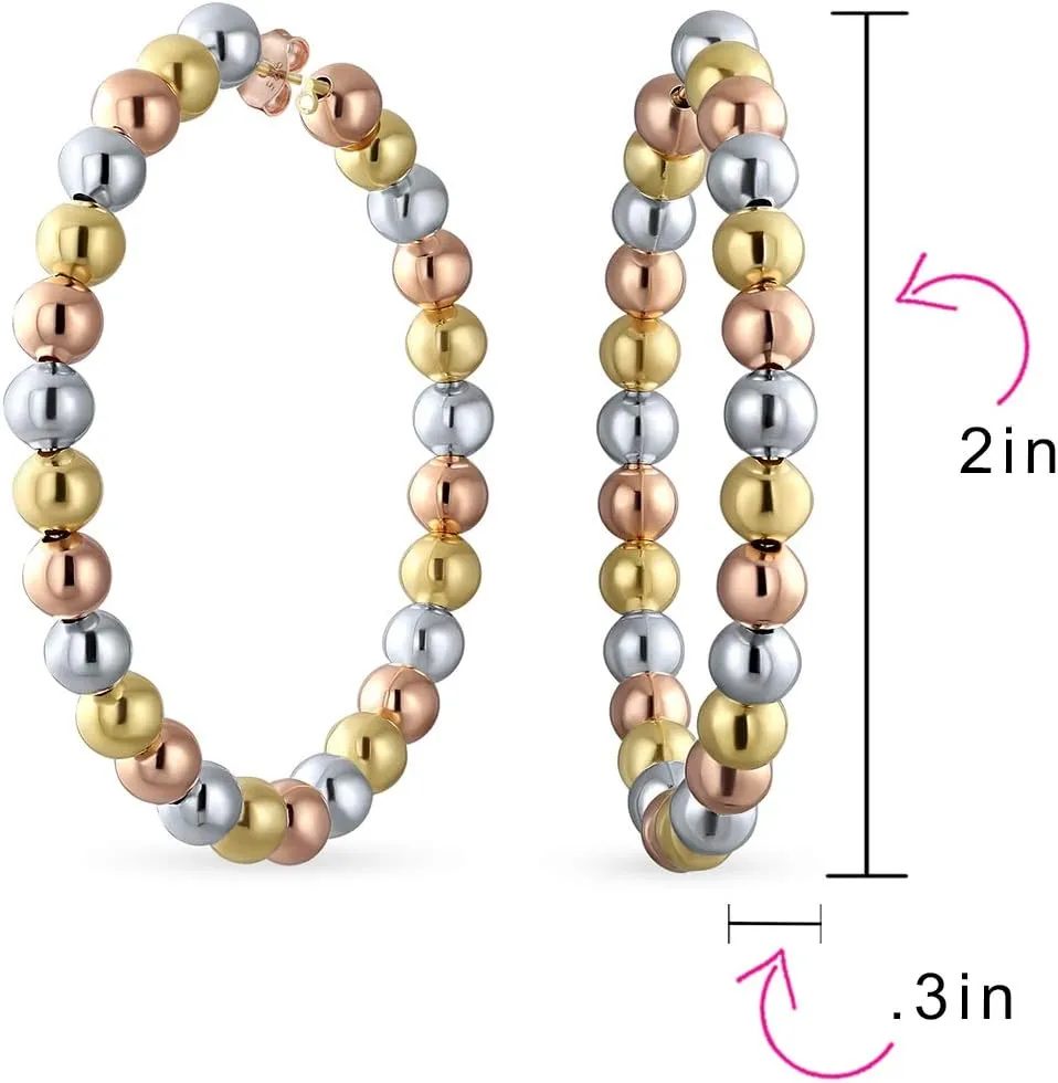 Timeless Minimalist Endless Continuous Lightweight Simple Thin 2-3mm Tube Hoop Earrings Gold Plated For Women Teens Polished Finish 1.75,2, 2.5 2.75 Inch Diameter