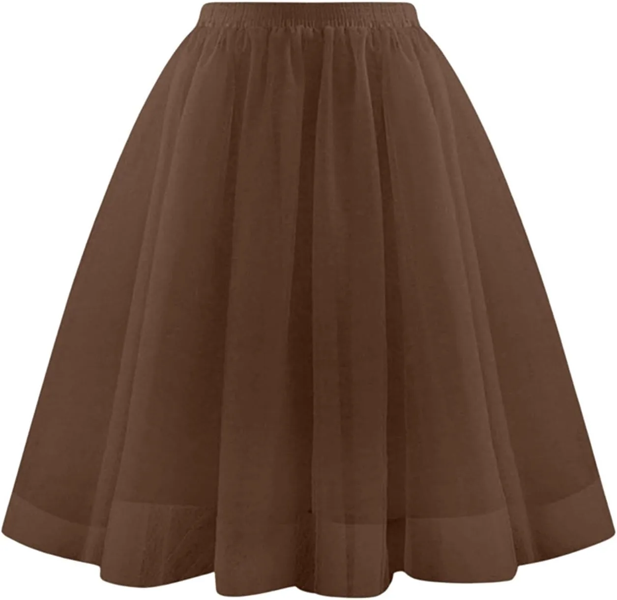 Tulle Skirts for Women Midi Layered Skorts Elastic High Waisted A Line Skirt Tutu Skirt for Prom Party