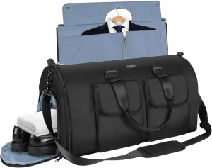 Ultimate 3-in-1 Garment Duffel Bag  Wrinkle-Free, Spacious 50L Capacity, Waterproof, Ideal for Business Trips & Weekend Getaways (Beige02) (Travel Garment Bag, Black)
