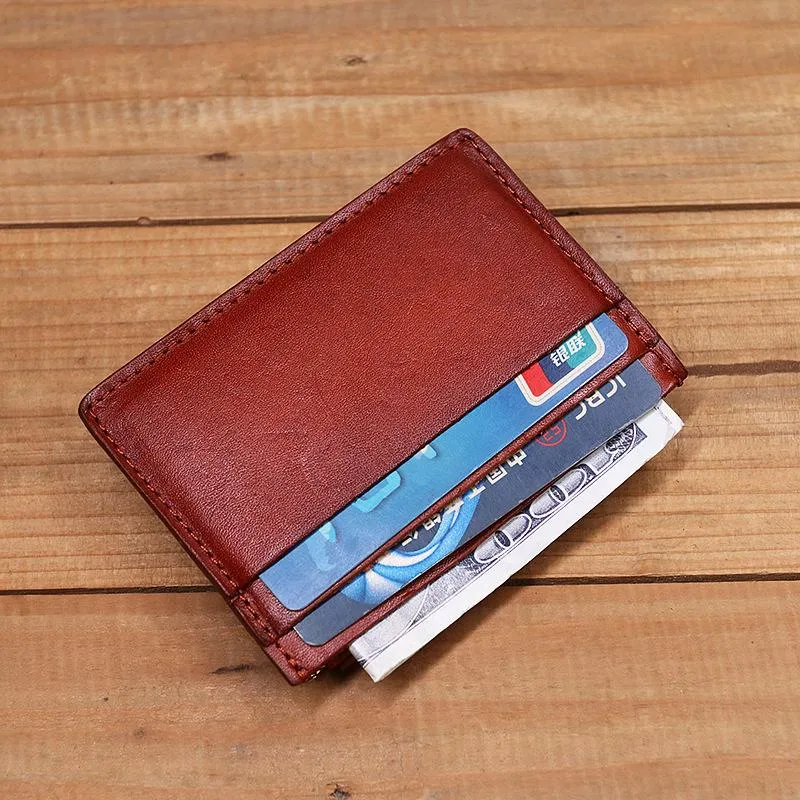 Ultra-thin Mini Leather Coin Purse Card Holder Wallet