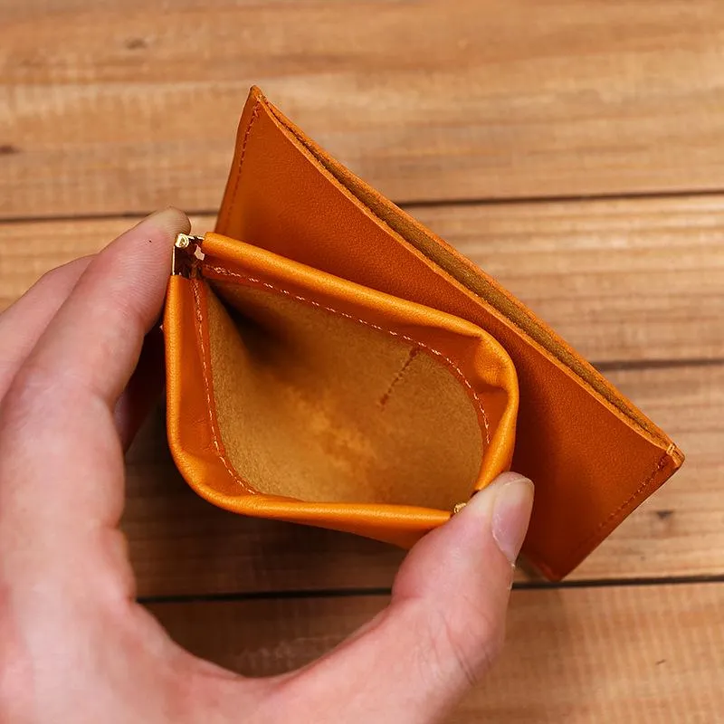 Ultra-thin Mini Leather Coin Purse Card Holder Wallet