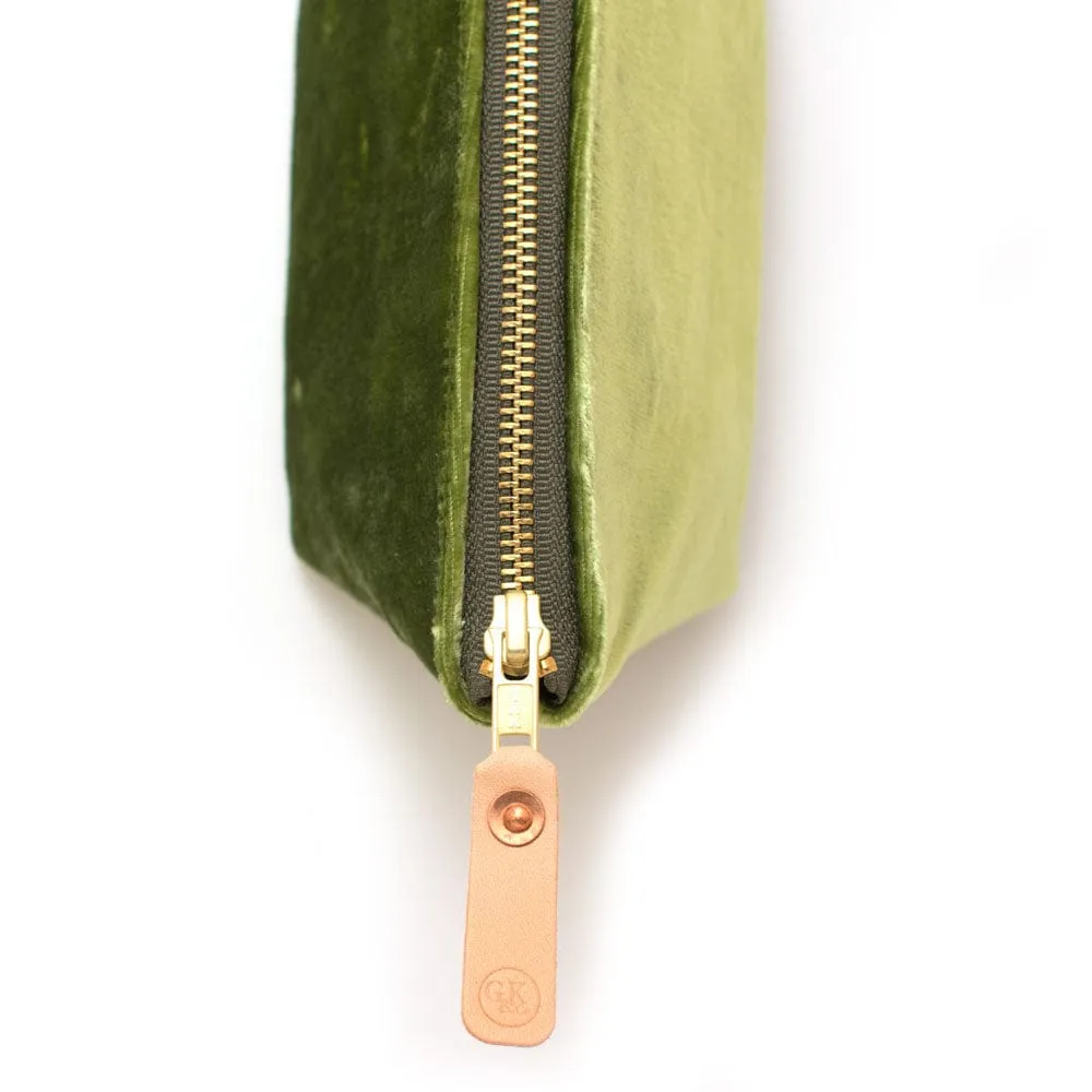 Velvet Travel Clutch-Pistachio