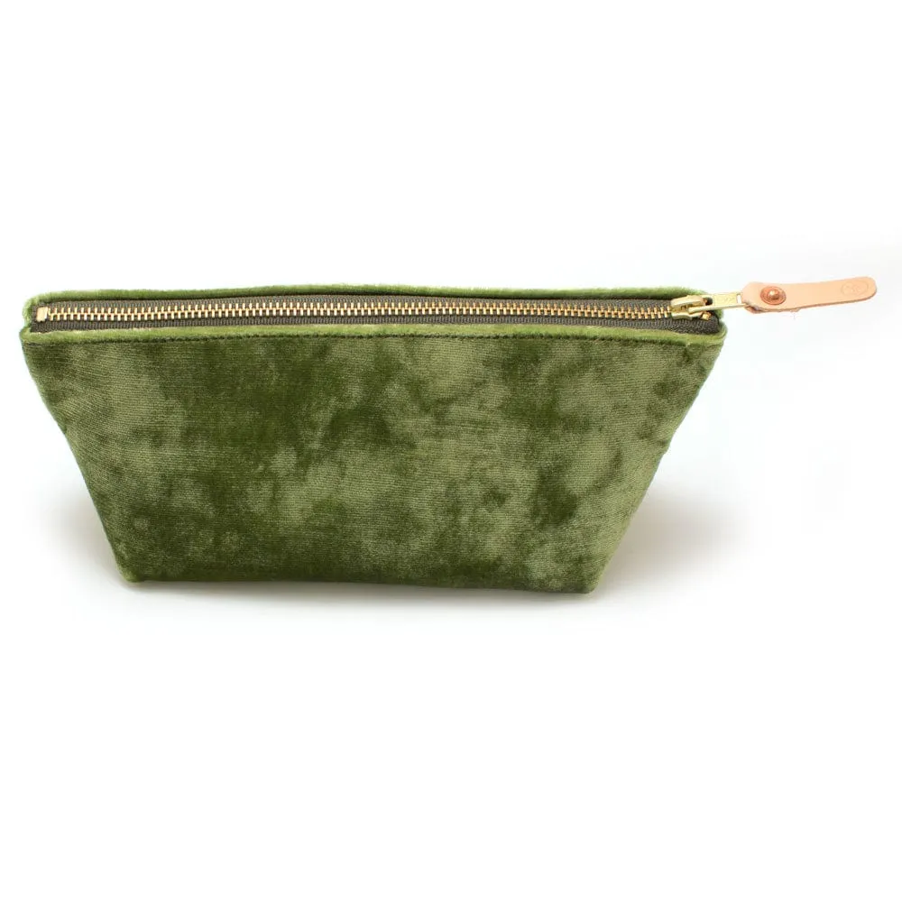 Velvet Travel Clutch-Pistachio