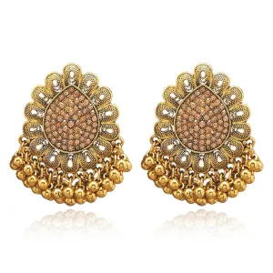Vintage Boho Beaded Teardrop Earrings for Women Handmade Multicolor Crystal Beaded Tassel Earrings Unique Ethnic Classic Jewelry Gifts (Yellow Teardrop)