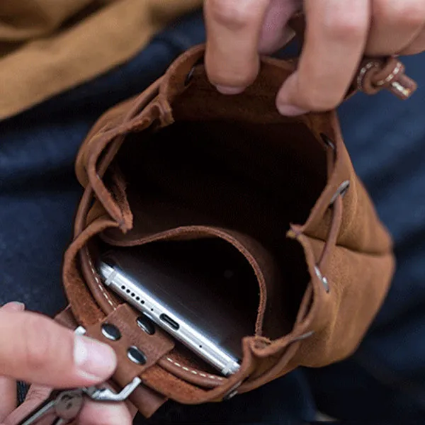 Vintage Cowhide Leather Pouch Bag