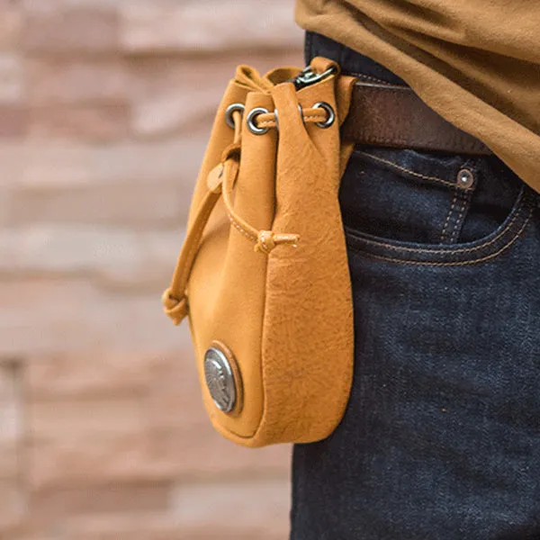 Vintage Cowhide Leather Pouch Bag