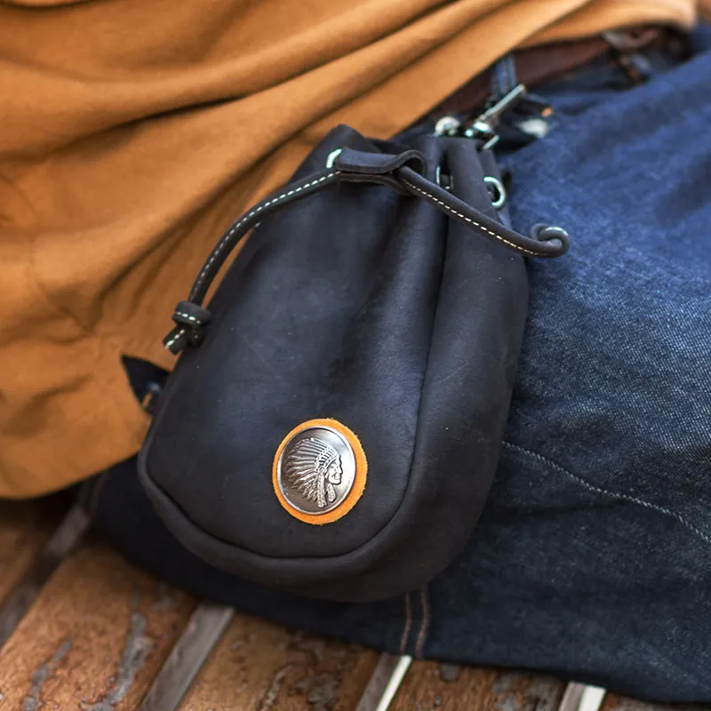 Vintage Cowhide Leather Pouch Bag