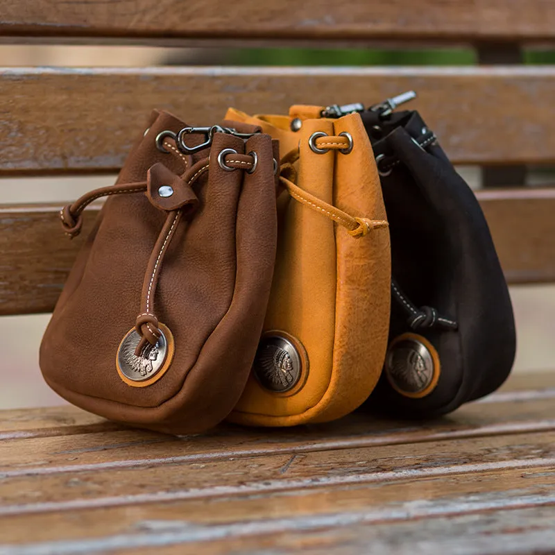 Vintage Cowhide Leather Pouch Bag