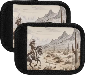 Vintage Western Cowboy Luggage Handle Wraps 4 Pack for Comfortable Grip, Detachable Handle Covers for Suitcases, Travel Bags, Luggage Tags, Ideal Travel Accessories