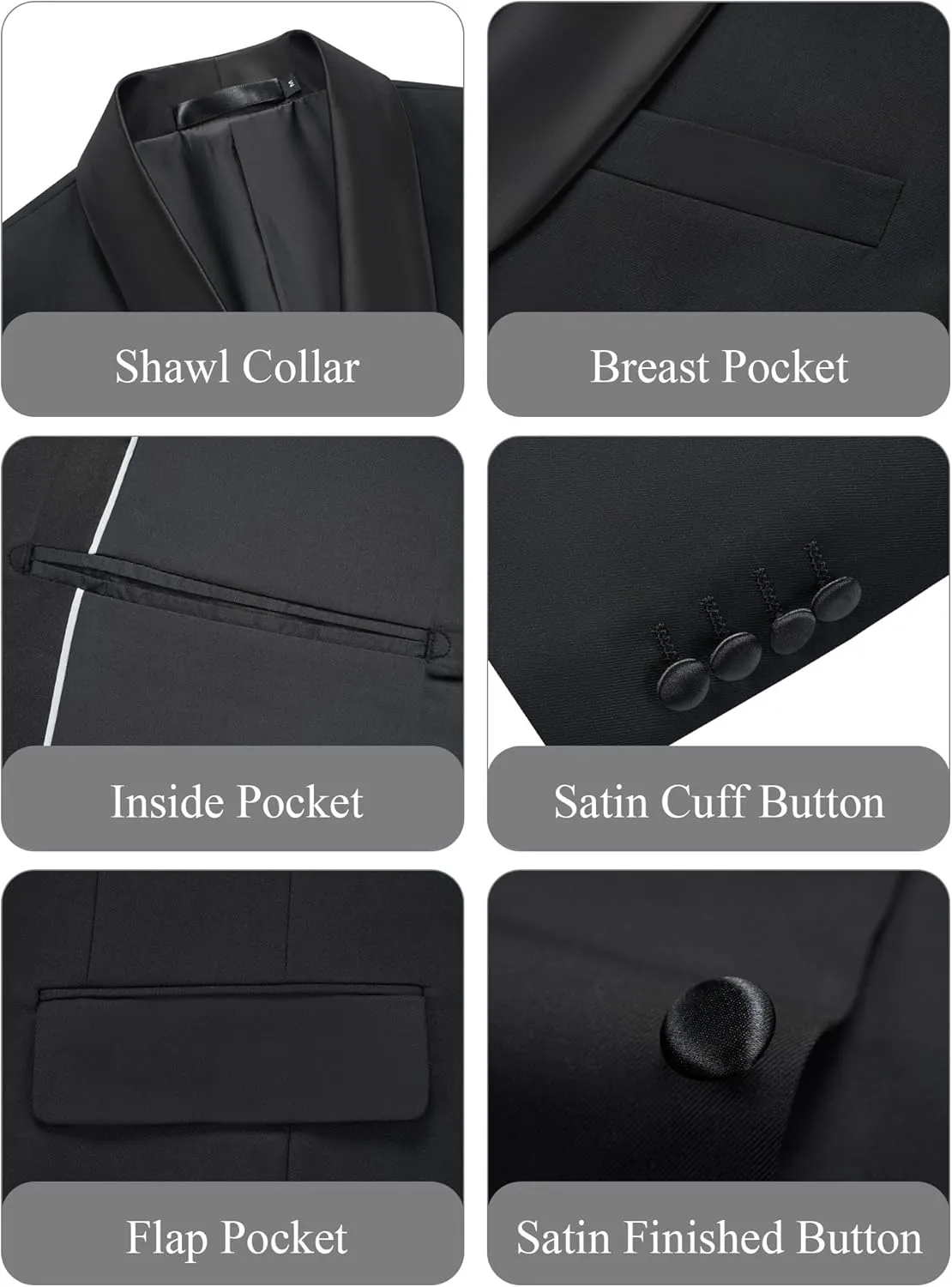 WEEN CHARM Men's 2 Piece Suit Two Button Blazer Jacket Pants Set Slim Fit Formal Wedding Business Suit Elegant Tuxedo Suit
