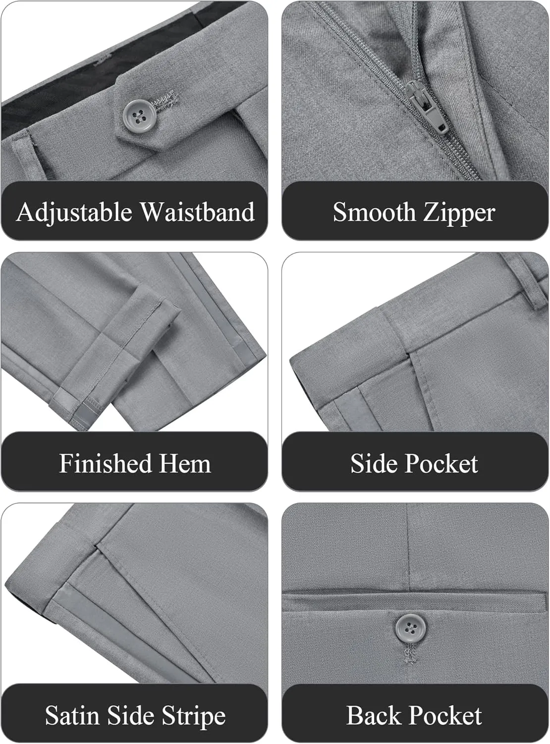 WEEN CHARM Men's 2 Piece Suit Two Button Blazer Jacket Pants Set Slim Fit Formal Wedding Business Suit Elegant Tuxedo Suit