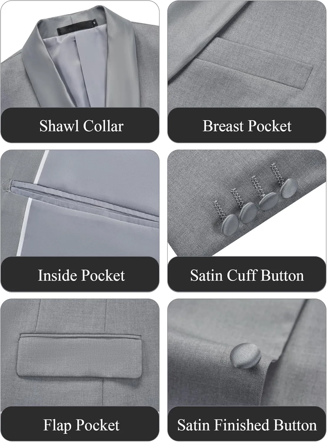WEEN CHARM Men's 2 Piece Suit Two Button Blazer Jacket Pants Set Slim Fit Formal Wedding Business Suit Elegant Tuxedo Suit