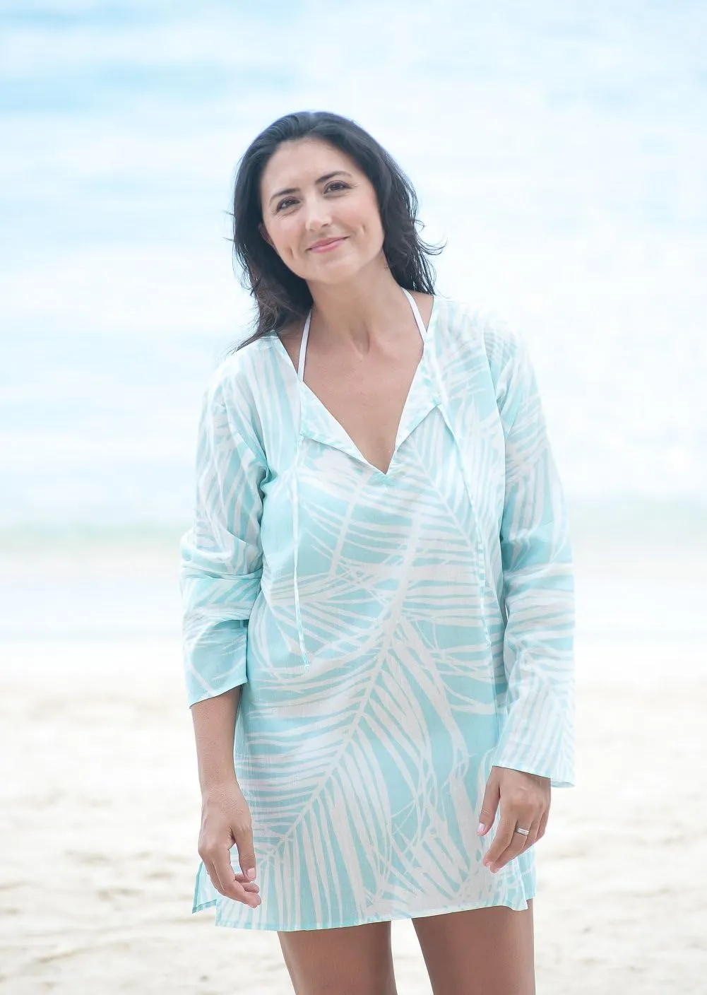 West Indies 100% Pure Soft Cotton Designer Tunic Top Swimsuit Bikini Beach Cover-Up Cool Loose Comfortable
