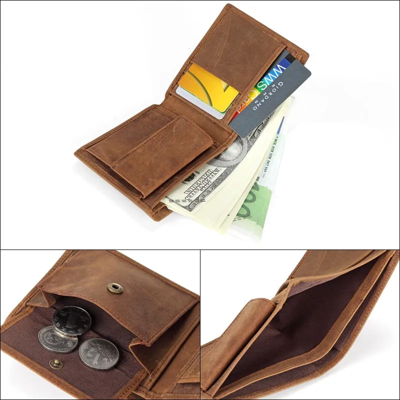 West Louis Crazy Cow Leather Wallet