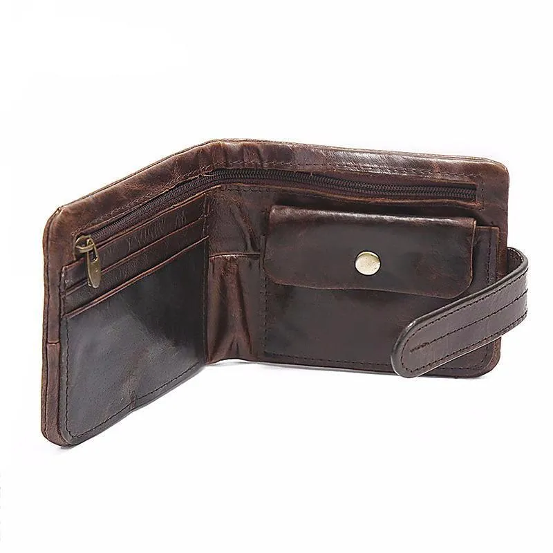 West Louis Leather Short Folding Wallet