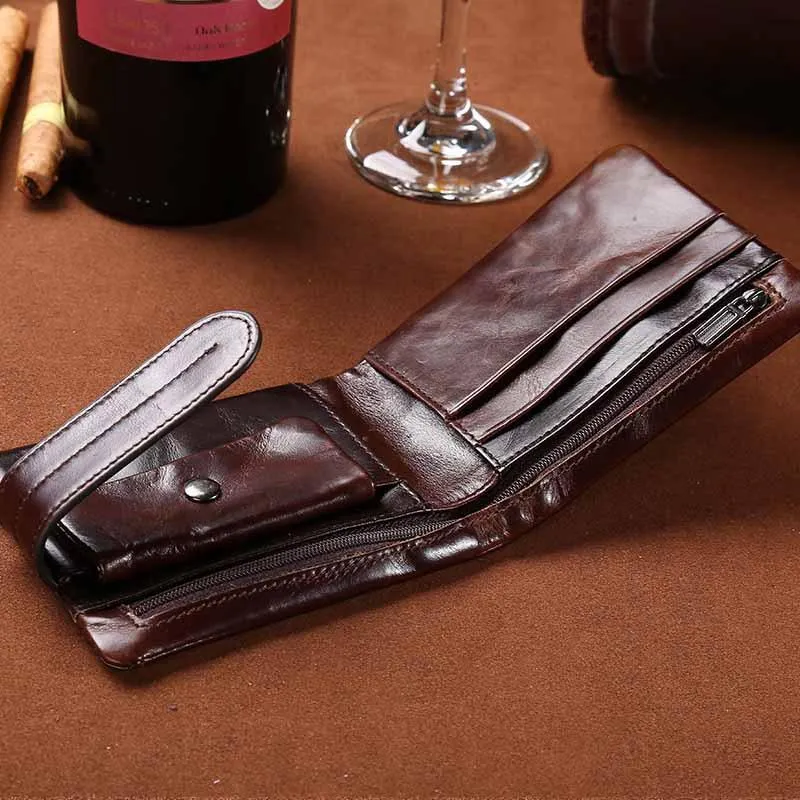 West Louis Oil Wax Genuine Leather Wallet