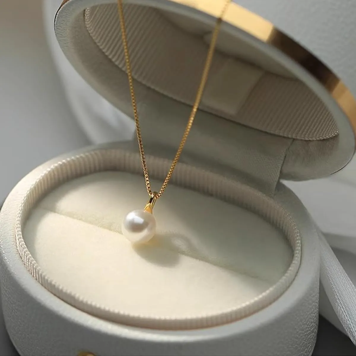 White 12MM Single Pearl Necklace Pendants | One Pearl Pendant Necklace with a pearl Jewelry | Pearl drop Necklace | Silver Pearl Necklaces for Women | Mother's Day Gift, Birthday Gift, Graduation Gift